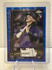 2025 Topps Chrome Update Zac Veen Debut Blue Raywave Refractor /150 #USC186 (6)