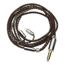 IEM Earphone Cable 28AWG 1.2m 4 Cores HiFi Ear Monitor Cable Brown 4.4mm, 2PIN 