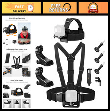 Adjustable Head Chest Mount Set for GoPro Hero 13 12 11 10 9 8 7 6 5, DJI Osmo
