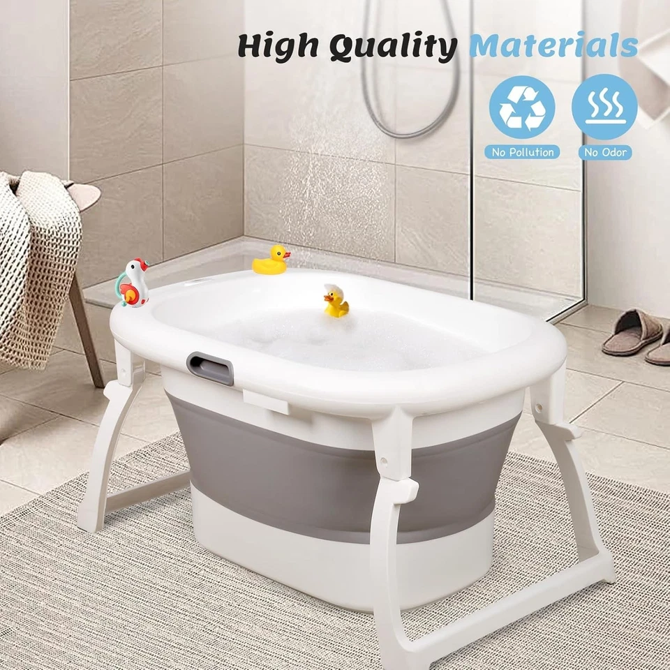 Babybadewanne (0-9 Jahre) Faltbadewanne für Kinder Anti-Rutsch 80x49cm Groß  - Bild 4 von 4