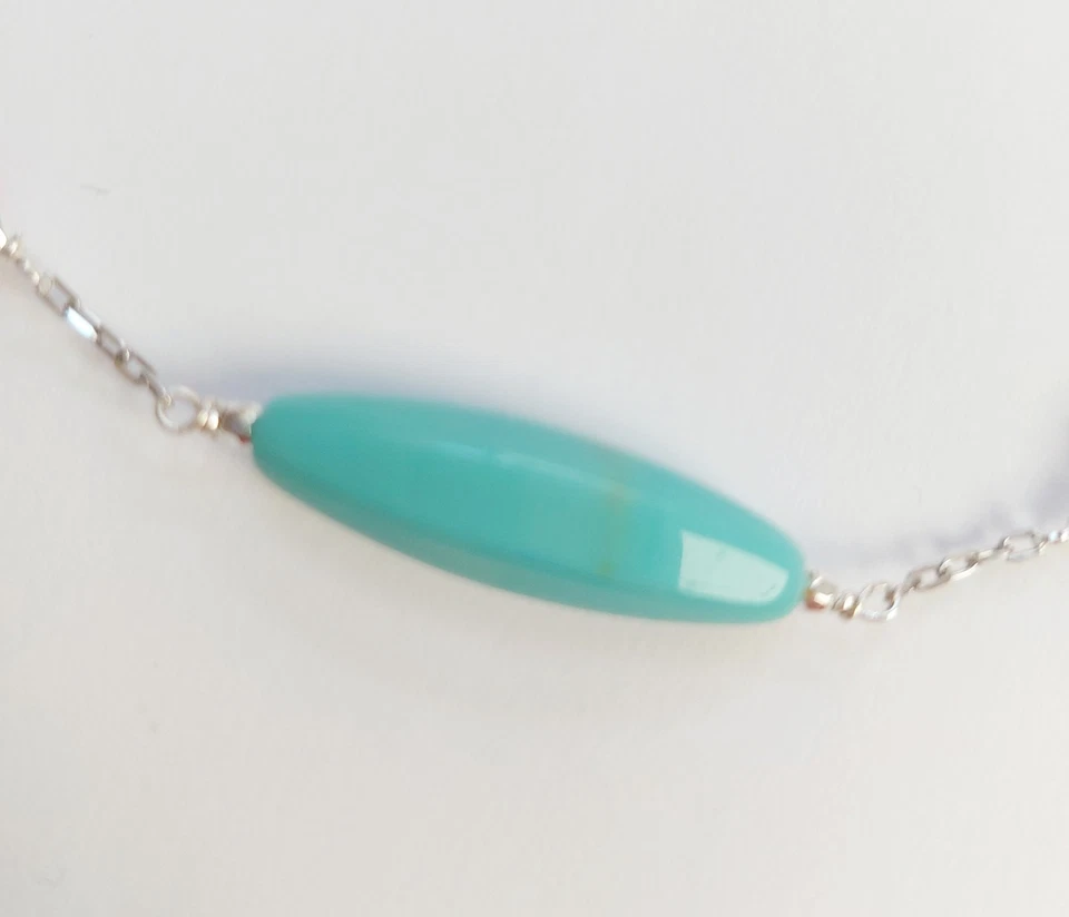 Collana in argento 925 con corallo bambu rosso e bianco e pasta di turchese  - Immagine 4 di 4