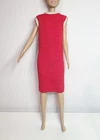 Vintage Tressy Doll Red and White Knit Dress 1960's Box Sheath Dress fits Barbie