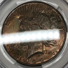 1928-S Peace Silver Dollar CAC Grading CACG AU Details *Dark Rainbow Toning*