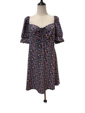 Floral Cottagecore Smocked Dress XL Puff Sleeve Milkmaid Grunge Fairy Spring