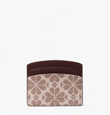 🌸 NWT Kate Spade Spade Flower Coated Canvas Card Holder PWR00088 Pink Multi