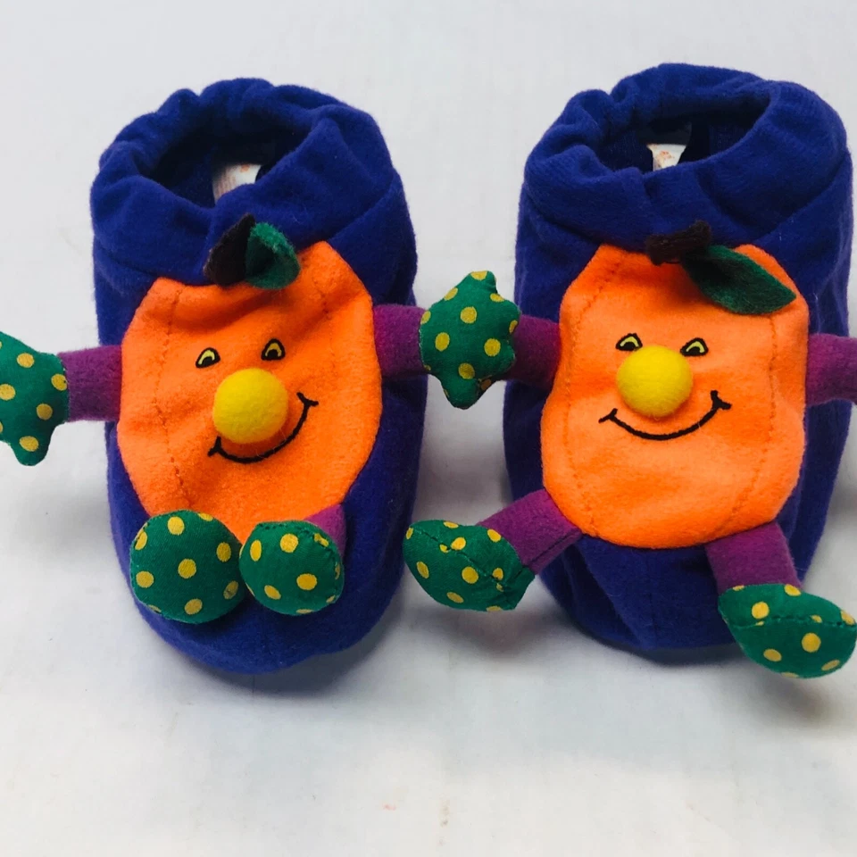 Russ Berrie Botines Bebé con Calabazas - Halloween - Talla hasta 10 Meses BIN Q Foto 2 de 4