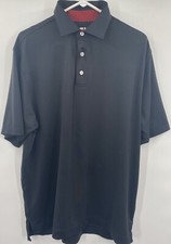 Footjoy LARGE Shirt Black Polo Short Sleeve Golf Casual
