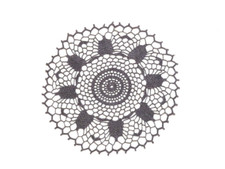 New handmade small round crochet lace doily, 8.25", Table topper, 3 colours