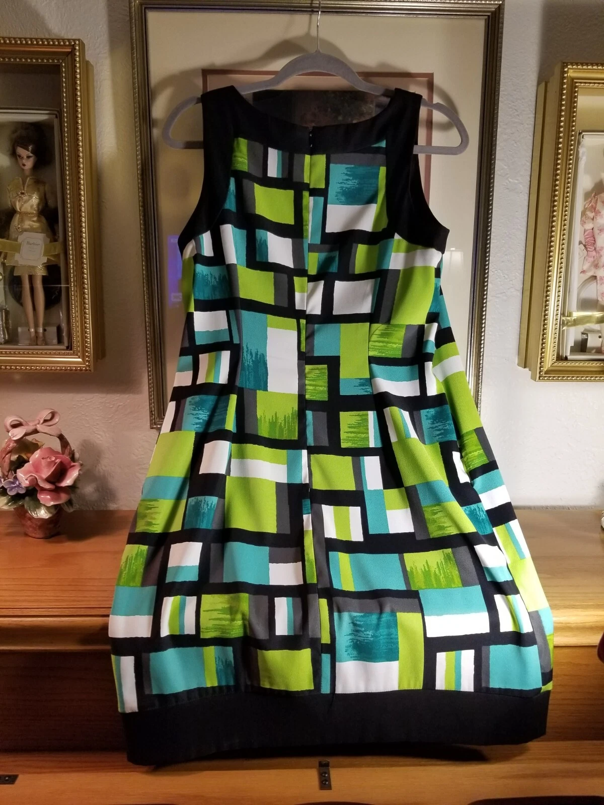 ALYX Petites ABITO DONNA 12P nero verde blocco guarnizione senza maniche