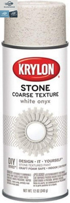 K18213 Coarse Stone Texture Finish Spray Paint, White Onyx, 12 Ounce