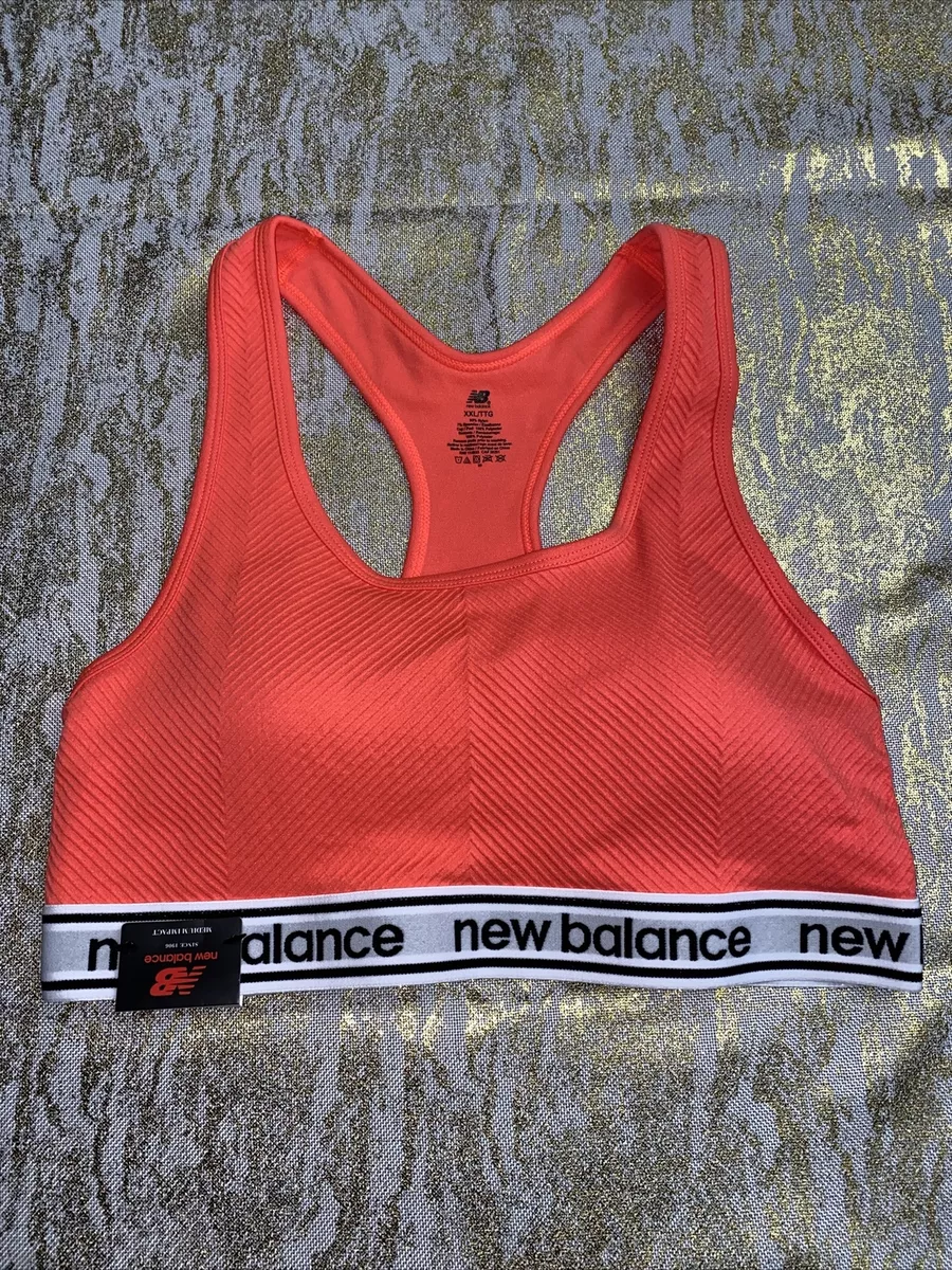 New Balance Medium Impact Sport Bra 1153 Sunrise Orange/Black/White  XXL-MSRP$35