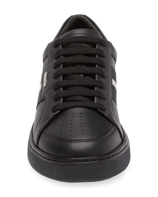 Bally D2012* Men's Black Leather Lace-Up Moony Low Top Sneakers Size US 9.5D image 3