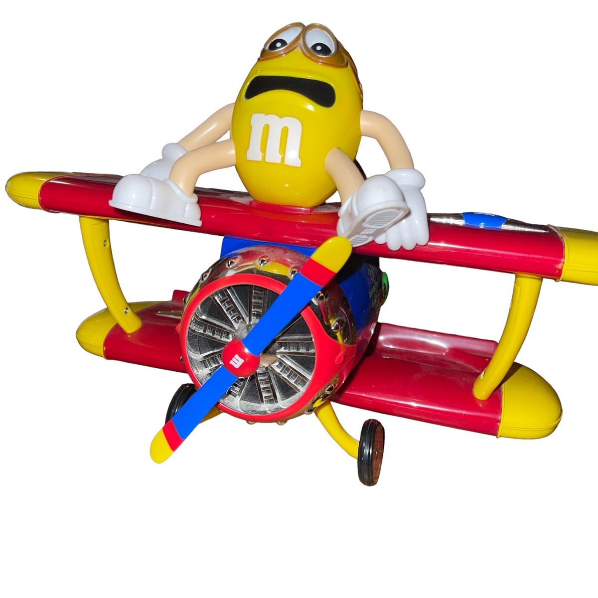 M&M's Barnstorming Plane Bi Plane M&M Dispenser RARE! Please Read
