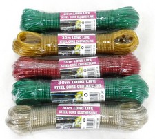 30M WASHING CLOTHES LINE LASTING LONG LIFE STEEL METAL CORE GARDEN ROPE AIRER