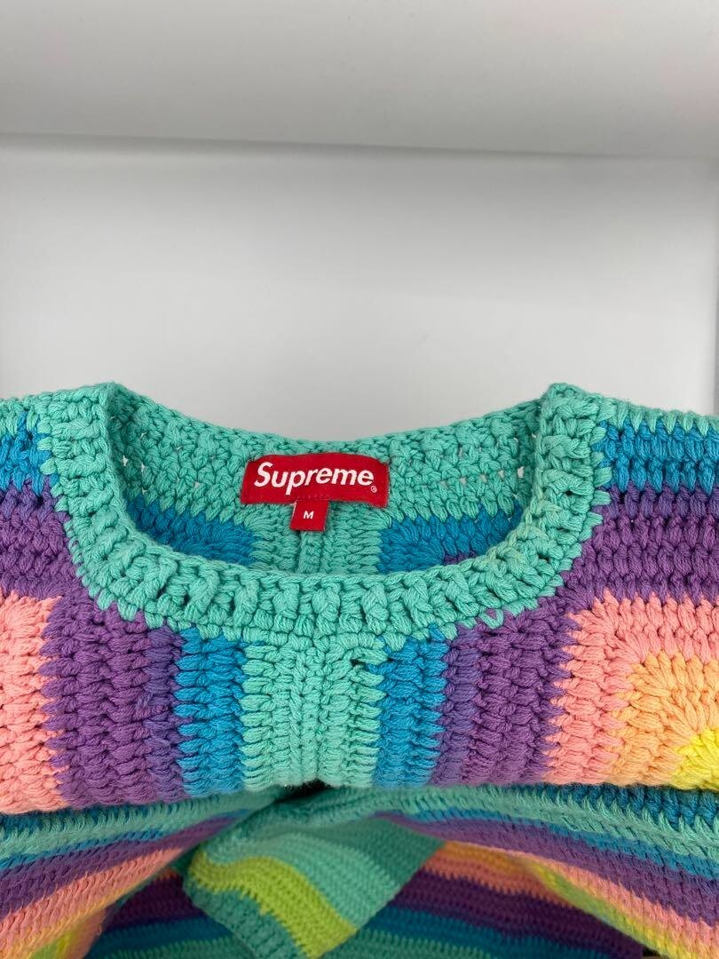 Supreme Hand Crocheted Sweater Knit M(US S) Pullover Long Sleeve 