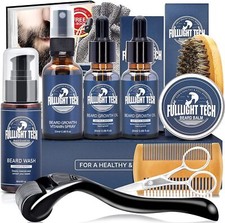 Beard Growth Kit, Beard Grooming Kit for Men with Derma Roller