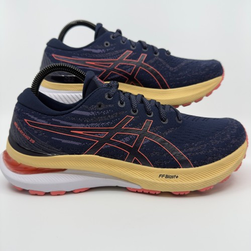 Asics Gel Kayano 29 Running Shoes Womens 8.5 8 1/2 Blue Yellow White Sneakers