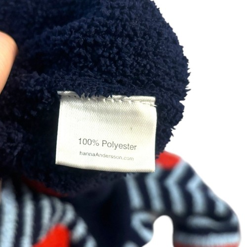 Hanna Andersson Fleece Zip Up Hoodie Navy Blue Red Striped size 100 - Picture 4 of 7