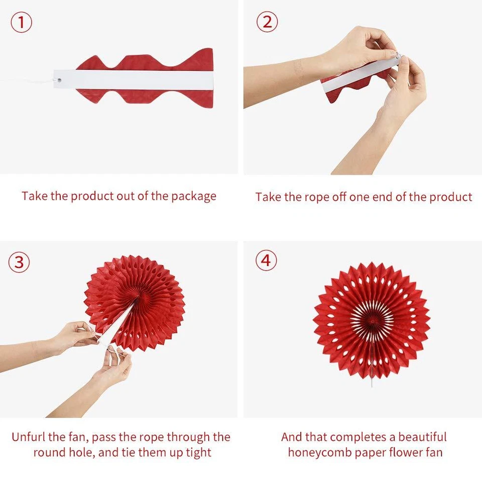 BEISHIDA Azul Blanco Colgante Panal Redondo Ventiladores de Papel Kit de Decoración para Bebé... Foto 3 de 4