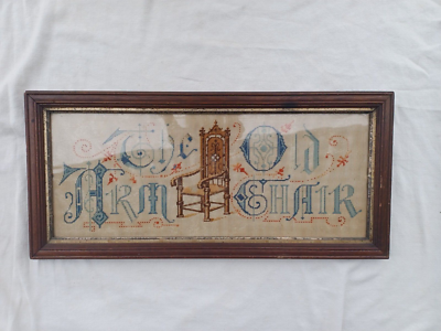 ANTIQUE VICTORIAN MOTTO SAMPLER PAPER PUNCH NEEDLEPOINT THE OLD