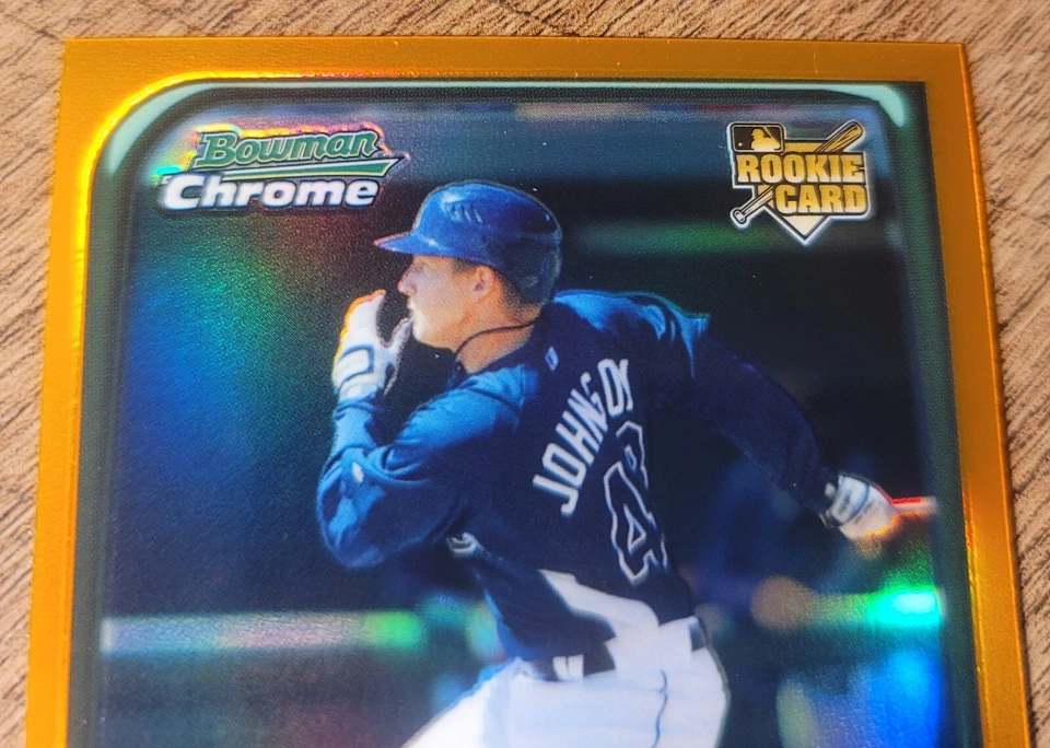 2008 Bowman Chrome Rookie Orange Refractor #ed/25 Elliot Johnson #BDP24 RAYS SP - Image 3 of 4