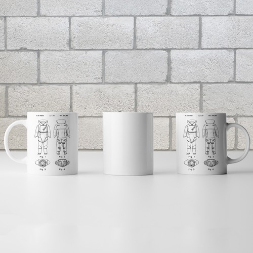 EOD Bomb Suit Patent Mug Soldier Gift Veteran Gift Military Cup Marine Gift - Picture 2 of 2