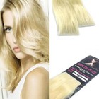 Tape In PU Injected Invisible Seamless Remy Human Hair Extension Lightest Blonde