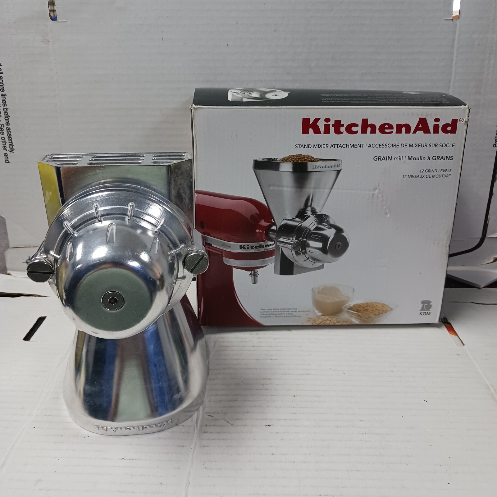 Kitchenaid KGM All Metal Grain Mill Attachment 12 Grind Levels Lighty