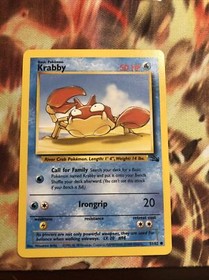 Geodude 47/62, Krabby 51/62 and Psyduck 53/62 fossil set pokekon cards LP