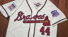 Atlanta Braves Memorial Hat Patch - Hank Aaron 44 & Phil Niekro 35 (2021)