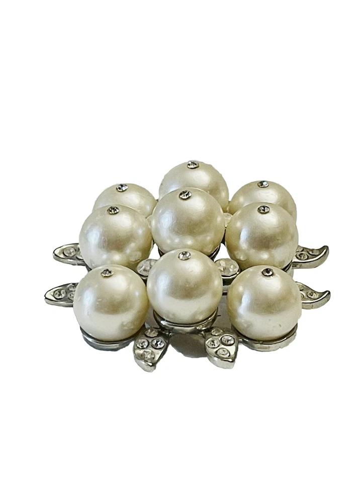 Broche design Premier com pérolas falsas e strass - Imagem 4 de 4