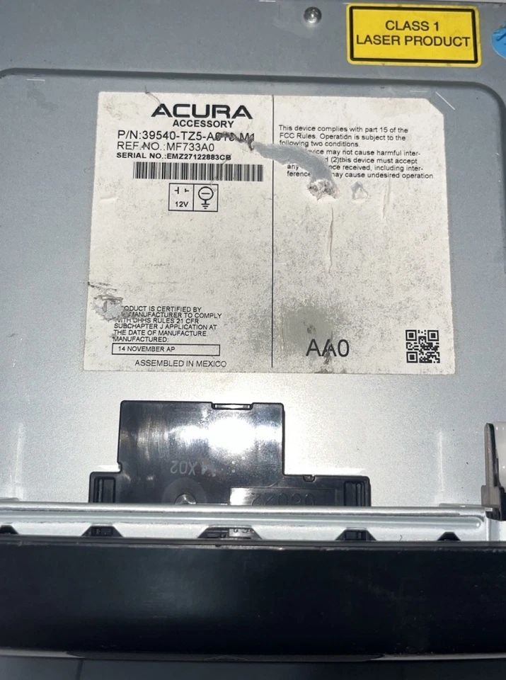 2014  ACURA  MDX  RECEIVER  DISPLAY  SCREEN * 39540TZ5A010M1 - Image 2 of 3