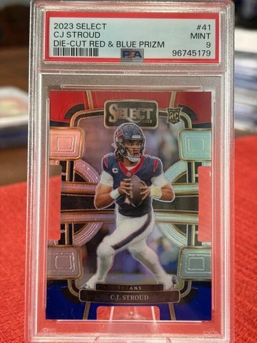 2023 Select Red & Blue Die-Cut ** CJ Stroud RC ** Texans PSA 9