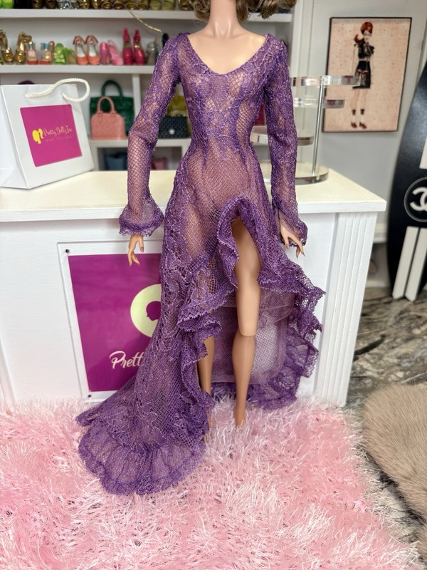 Integrity Toys Boheme Eden Blair NU. Face Fashion Doll  Sheer Lilac Dress Gown .