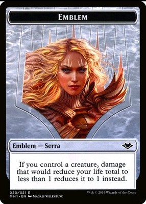 X 1 Serra the Benevolent Emblem NM-M MHI 020 MTG Magic The Gathering