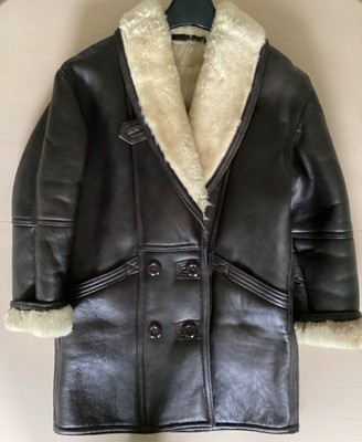 Country Coats Vintage Ladies Genuine Sheepskin & Leather Coat Size 10 Dark Brown