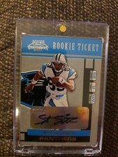 2001 Playoff Contenders Steve Smith Rookie Ticket RC Auto #190 Panthers 
