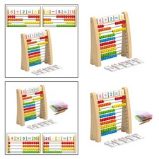 Wooden Abacus Ten Frame Set Smooth Edges Math Manipulatives