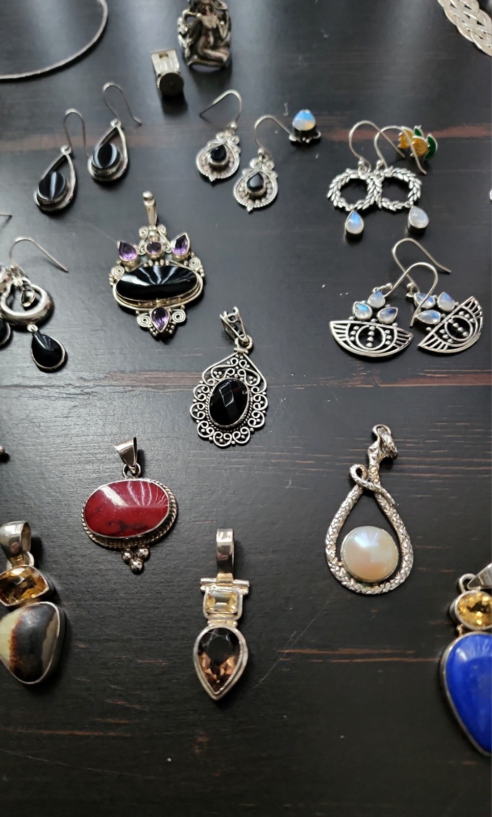 Sterling Silver Jewelry Lot 317.5g Vintage Mexico TAXCO Gemstones Wholesale Bulk