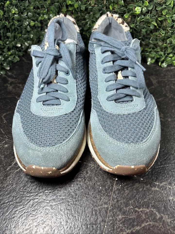 Zapatilla deportiva de velocidad para mujer OTBT 10137 pelo de becerro (talla 8,5 m piel real azul Foto 3 de 4