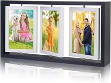 4X6 Desk Picture Frame Rotating Double-Sided Picture Frame, 4X6 Tabletop Wooden