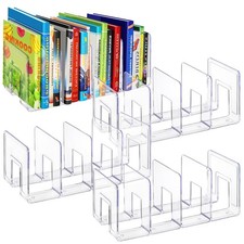 Acrylic File Sorter 4 Section Clear Desktop Folder Holder Organizer 4 PCS
