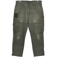 VTG Mens Carhartt Ripstop Carpenter Canvas Work Pants Double Knee B342 MOS 34x32