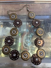 Navajo Style Concho Brass Rhinestones Belt Adjustable