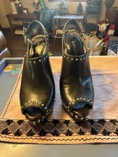 BCB Generation Women  s Leather Heel With Silver Studs, Size 7