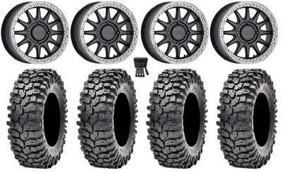 Raceline Alpha Bdlk 17''Wheels Gm +40mm 37''Roxxzilla Tires Honda Pioneer 1K/Talon