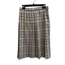 Vintage Jack Winter Wool Blend Plaid Pleated Skirt Size 12