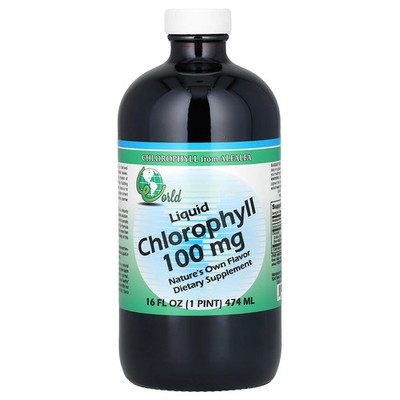 World Organic Liquid Chlorophyll 100 mg 16 fl oz 474 ml Preservative-Free