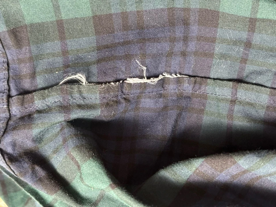 Brooks Brothers Red Fleece Shirt Dress Womens Sz L Green Navy Plaid Black Watch - Image 4 of 4