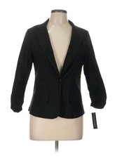 NWT Courtenay Womens Black Single Button 3/4 Sleeve Blazer Jacket Size Large